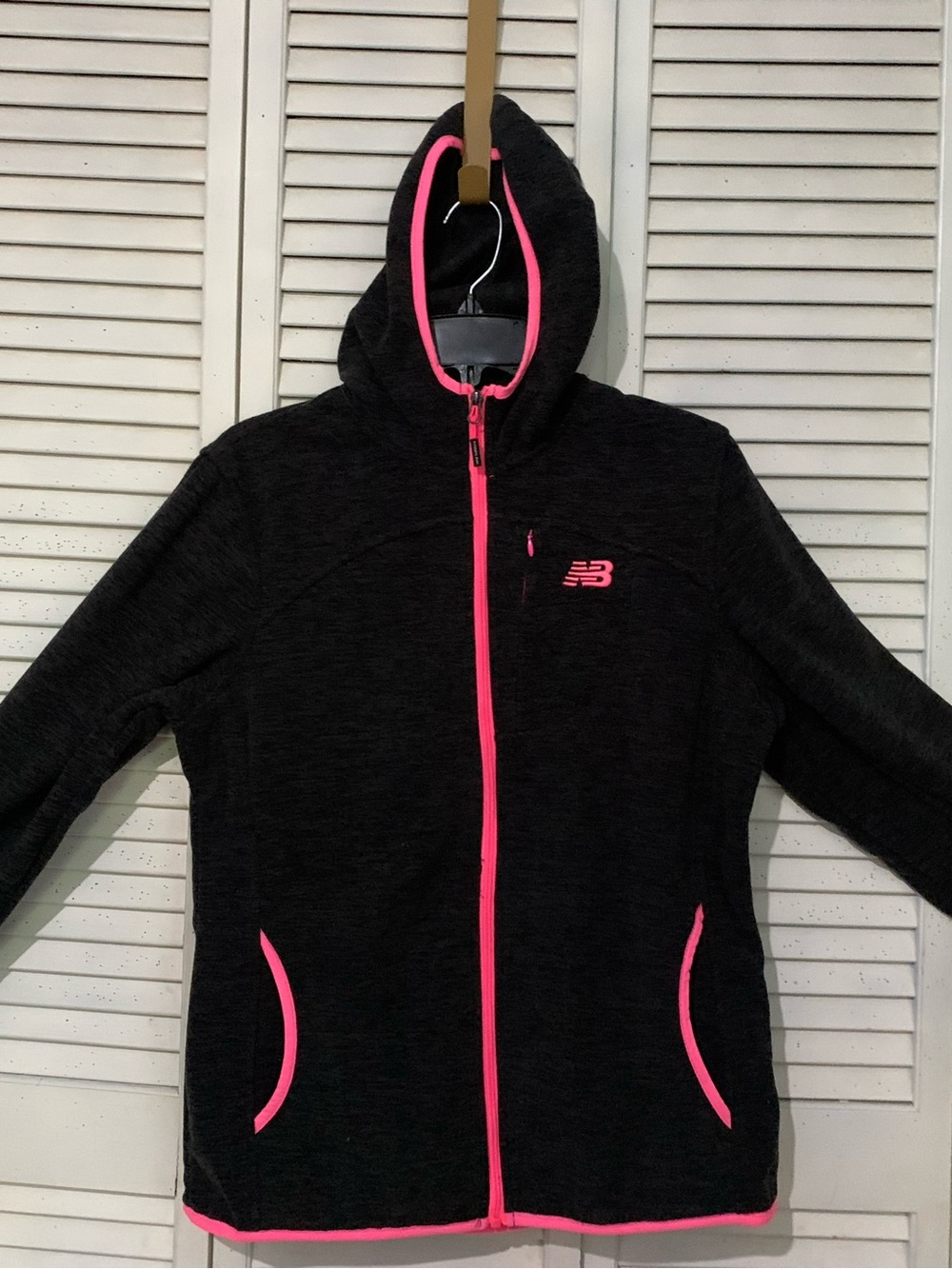 New Balance Black & Pink Full Zip Soft Fleece Jacket Medium